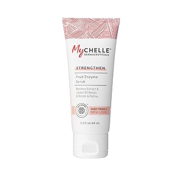 MyCHELLE Dermaceuticals Fruit Enzyme Scrub (2.3 Fl Oz) - Gentle Facial Scrub & Skin Cleanser with Concentrated Fruit-Infused Actives & Antioxidants - Cleanses & Strengthens Skin