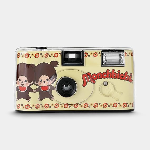 Monchhichi Preloaded 35mm Point-and-Shoot Film Camera Simple Use Style Camera, Ready-to-Shoot Film Camera for Everyday Use, Travel and Gifting