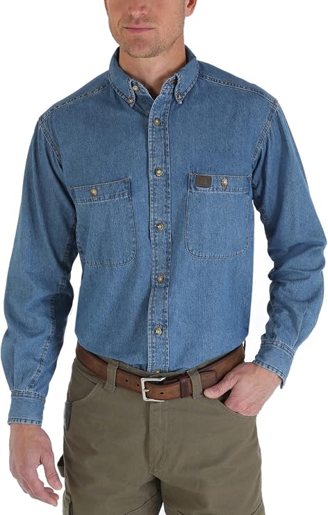 Wrangler Men's Logger Twill Long Sleeve Work Shirt Shirt (Pack of 1)