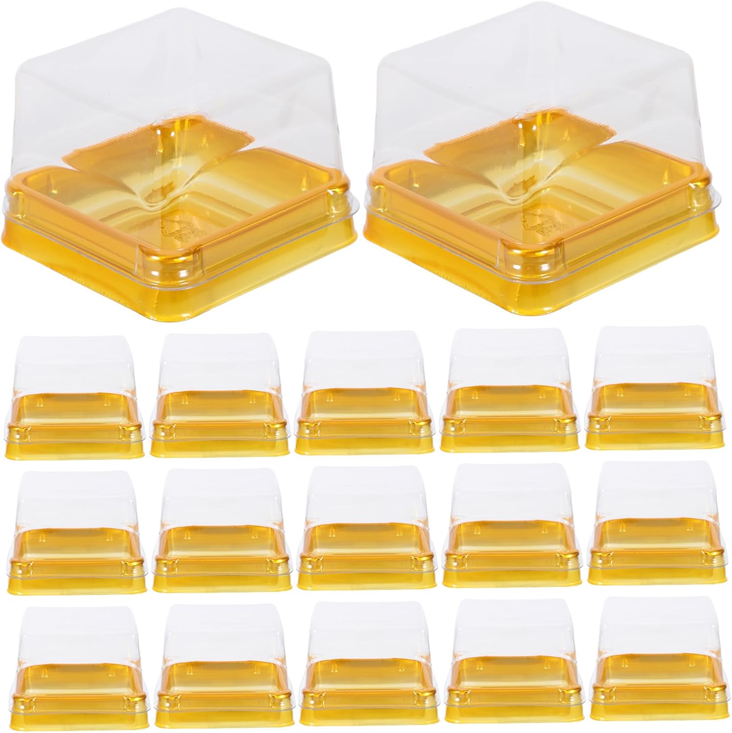 150 Pcs Gold Base Mini Cake Box for Mooncake Wrapping Plastic