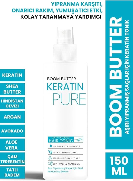 BOOM BUTTER Aşırı Yıpranmış Saçlar için Keratin Tonik 150ML