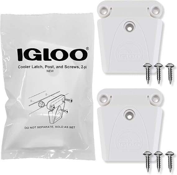 Igloo Cooler Plastic Latch with Single-Screw Post and Screws (2-Pack) - Made in The USA - Contains UV Inhibitors