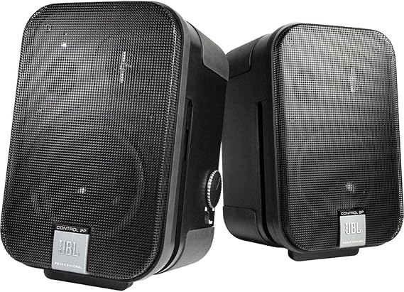 JBL Professional C2PS Control 2P Compact Powered Monitor, Desktop Reference Monitors, Master and Extension Speaker Pair, 5.25 Woofer, 35 Watts, XLR, 14 and RCA Inputs, Black