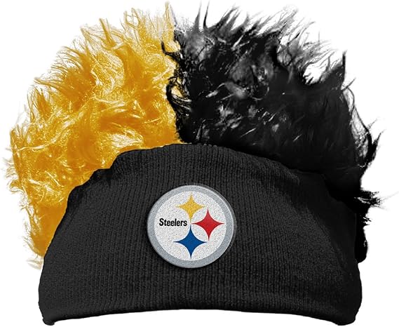 Northwest NFL Adult One Size Fits All Faux Spike Hair Beanie Hat, Pittsburgh Steelers