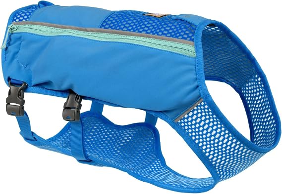 Ruffwear, Trail Runner Running Vest, Performance Dog Running Harness with Hydration Flasks, Reflective Trim & Light Loop, Lightweight Bounce-Free Running Dog Pack, Blue Pool, X-Small