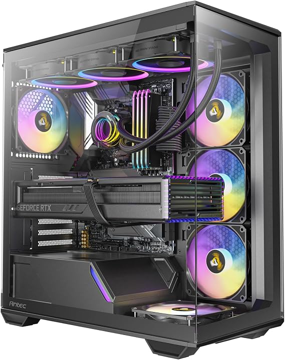 Antec C3 ARGB Mid Tower Tempered Glass PC Gaming Case Black