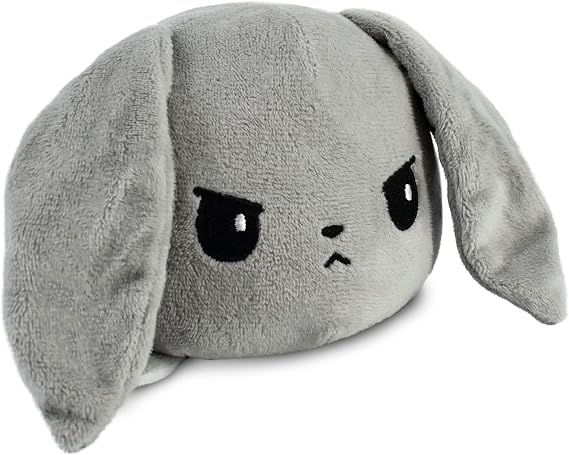 TeeTurtle Reversible Bunny White & Gray 4 Inch Flip Plushie