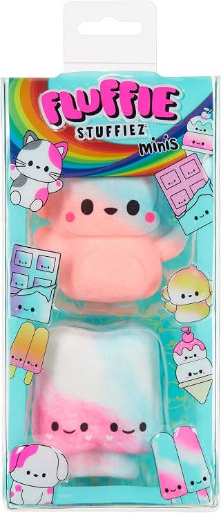 Fluffie Stuffiez Monkey & Popsicle Minis Collectible Feature Plush - Surprise Reveal Unboxing Soft and Squishy Tactile Play Fidget DIY