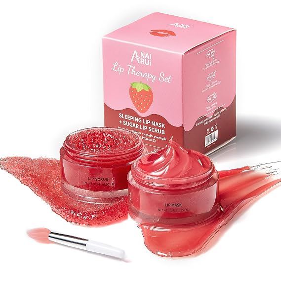 ANAI RUI Lip Scrub & Lip Mask Set, Strawberry