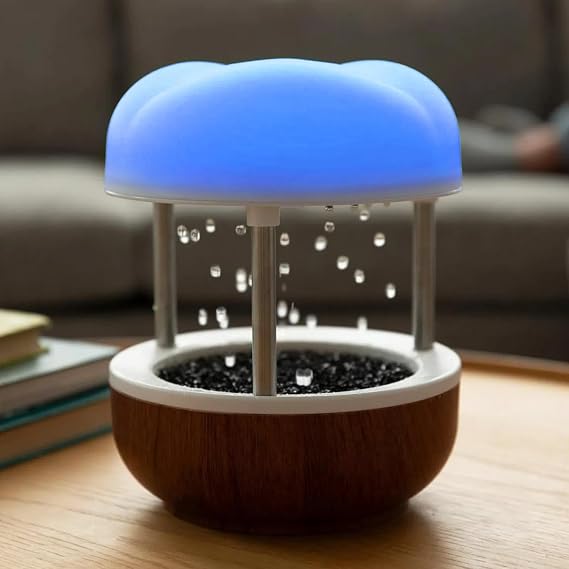 Mindsight Calming Cloud Tabletop Water Fountain | Quiet Pump | Splash Resistant | Zen & Nature Decor | Promotes Focus, Stress Relief, Productivity, Sleep | Reminder to Pause & Reset | Desk Accessory