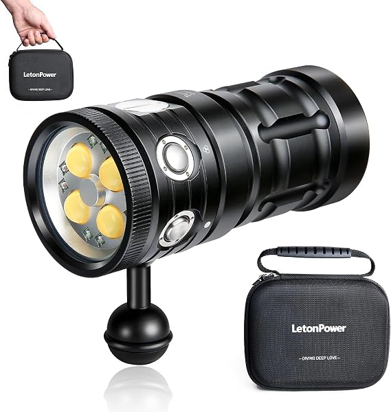 Turbo SX 11000 Lumens Dive Light - 328FT IP68 Waterproof Underwater Video Light for Scuba Diving, Underwater Photography & Video Shooting
