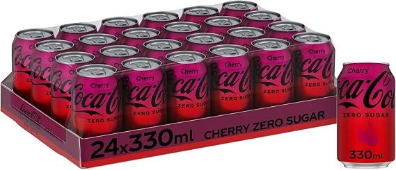 Coca-Cola Zero Sugar Cherry Soft Drink Cans, 24 x 330 mL