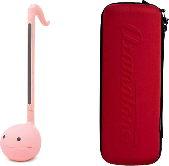 Otamatone Regular [Strawberry] and Matte Case [Red] Bundle Japanese Electronic Musical Instrument Portable Music Synthesizer from Japan Maywa Denki Award Educational Fun Gift for Children Teen Adult