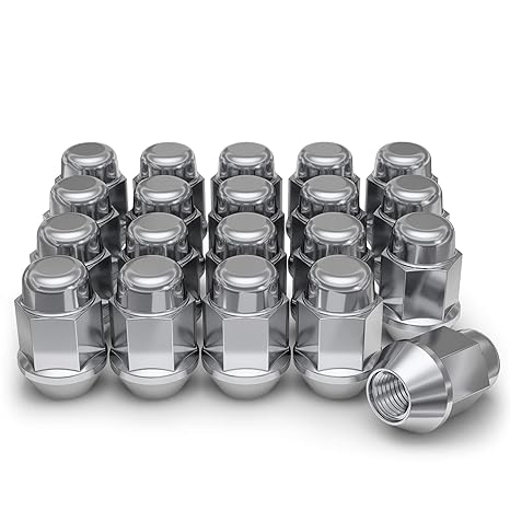 White Knight M14x1.50 Aftermarket Bulge Acorn Lug Nuts for Small Seat Diameter ( 0.90 ), Easy to Install, Durable Carbon Steel with Stylish Triple Layer Chrome Finish - 1709S-20AM ( 20 Pack )