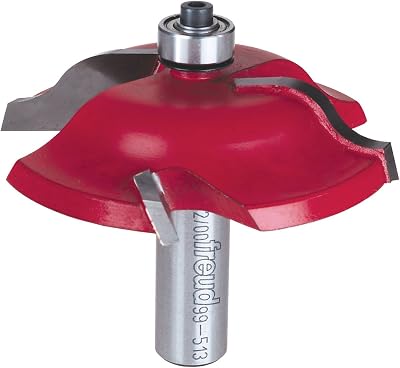 Freud Quadra-Cut Raised Panel Bit for Doors, Drawer Fronts, Paneling, and Decorative Tasks - 2-34 Diameter, 58 Height, 2-12 Length, 716 Radius, 12 Shank - 99-513