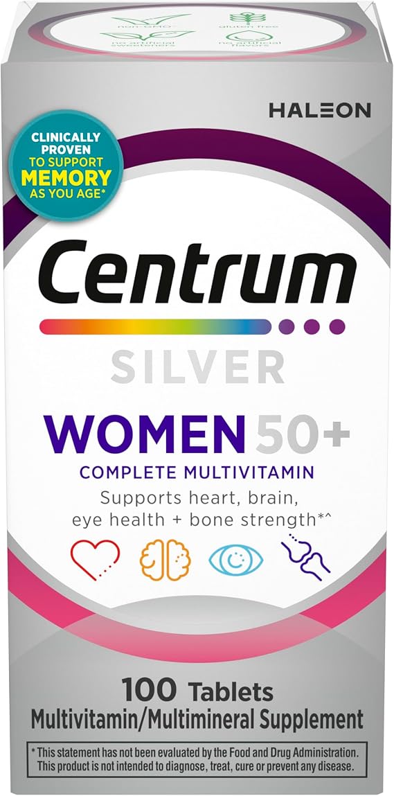 Centrum Silver Women's Multivitamin for Women 50 and Over, 100 Tablets