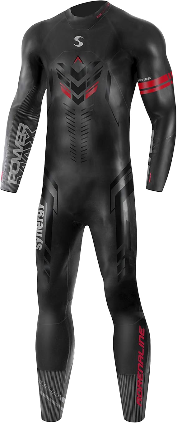 Triathlon Wetsuit - Mens Synergy Adrenaline Full Sleeve Smoothskin Neoprene for Open Water Swimming