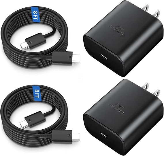 Type C Charger Fast Charging, 45W USB-C Super Fast Type C Wall Charger for Samsung Galaxy S26 S25 S24 S23 Ultra/S26 S25 S24 S23 S22 S21S20/Note 10/20, PPS Android Charger Block with 8FT Cable-Black