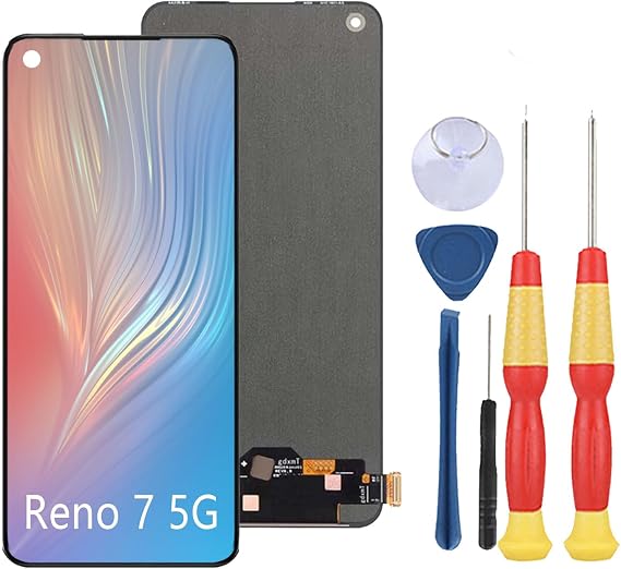 LCD Display Compatible with Oppo Reno 7 5G CPH2371 LCD Display Touch Screen Assembly Repair Replacement Parts with Tools.