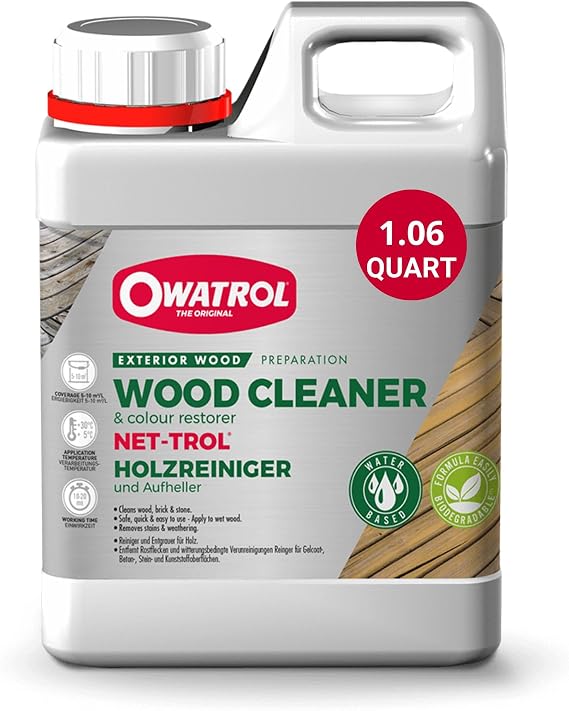 OWATROL Net-trol Outdoor Wood Cleaner, Neutralizer & Color Restorer, 34 Oz