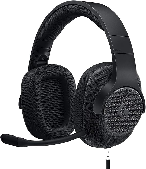 Logitech G433 7.1 Wired Gaming Headset with DTS Headphone: X 7.1 Surround for PC, PS4, PS4 PRO, Xbox One, Xbox One S, Nintendo Switch Triple Black