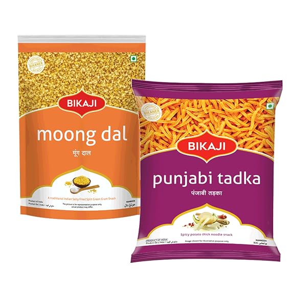 BIKAJI Moong Dal & Punjabi Tadka Namkeen Combo Pack, 200g Each