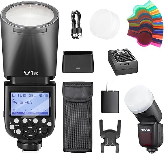 Godox V1 V1-S V1 for Sony Flash Round Head TTL Shot Speedlight 76Ws
