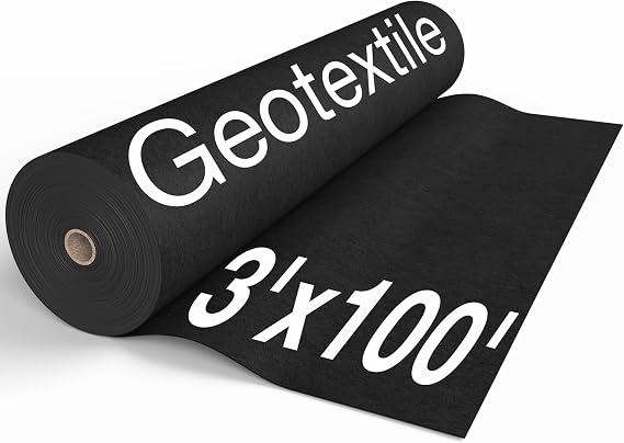 Non Woven Geotextile Fabric, 3ft x 100ft 4oz BE&ST for Landscape Projects, French Drains, Retaining Walls, Underlayment, Drainage, PROF Industrial Fabric, Tensile strength - 450 N; Load limit - 1500 N