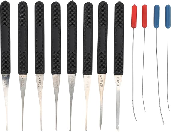 12pcs 0.2mm-0.4mm Broken Key Puller Tool Kit for Broken Key Repair Maintenance