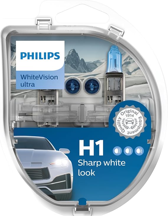 Philips WhiteVision ultra H1 car headlight bulb, set of 2