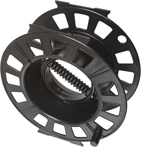 Woods Snap-Together Cord Reel - Holds Up to 150 Feet of 16/3 AWG Cord - Spins Freely for Smooth Reeling - Accommodates 14 & 12 Gauge Cords - Black