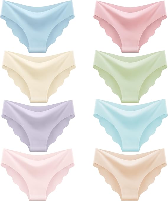 Teen Girls Seamless Bikini Underwear Big Girls Panties Hipster Underwear No Show Multipack.