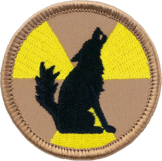 Nuclear Coyote Patrol Patch - 2" Diameter Round Embroidered Patch (Hook-Fastener)