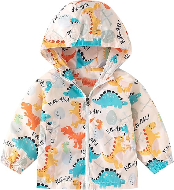 Mud Kingdom Little Girls Boys Cute Hooded Jacket Cartoon Animals Zipper Outerwear