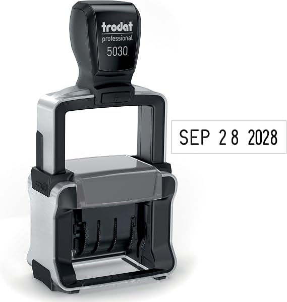 Trodat 5030 Professional 4.0 Date Only Stamp, Self Inking, Impression Size 1-5/8 x 3/8 (Black)