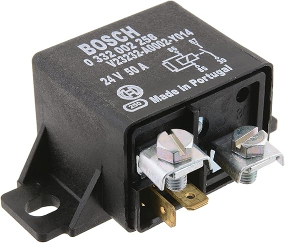 BOSCH 0332002258 Normal Open Power Relay - 24V, 50A; Resistor; with Integral Bracket Mount - Single