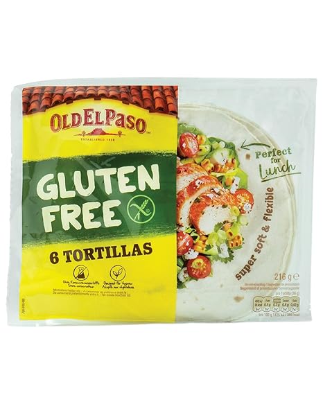 Old El Paso Tortillas - Gluten Free - Mexican Tapioca Quinoa and Corn Wraps - 1 x 216g