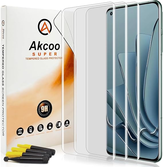 Screen Protector for OnePlus 10 Pro,Tempered Glass (UV Set) - 3 Pack, Edge to Edge Protection,Sensitive and Smooth Touch,Fingerprint-ID Compatible,Scratch Resistant