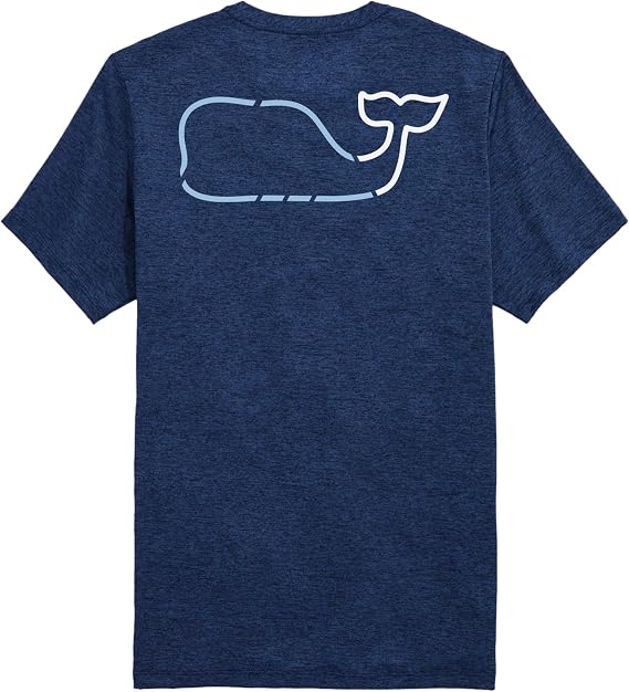 Vineyard Vines Men's On-The-go Whale Outline Short-Sleeve Harbor Performance Tee
