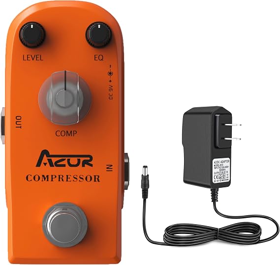 AZOR Compressor Guitar Effect Pedal with Pedal Power Supply