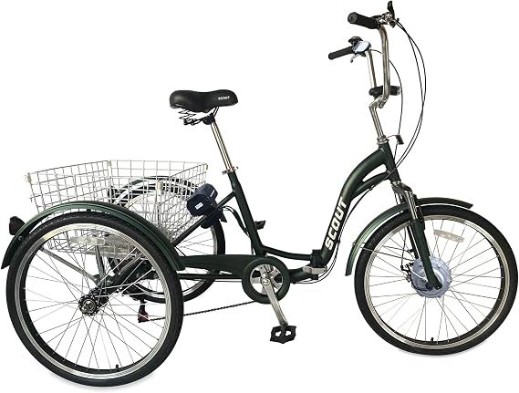 SCOUT Electric tricycle, 24" wheels, folding frame, 6-speed, 14Ah, 250w motor, LCD screen