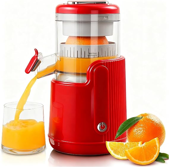 Portable Electric Citrus Juicer, Portable Rechargeable Orange squeezer and Lemon Juicer with USB Rechargeable,One-Touch Operation,Easy to Clean,Electric Juice Extractor Machine (Red)