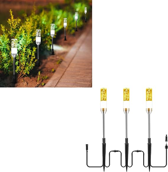 Cool White 6 Pack LED Path Lights & Warm White 3 Pack Extension Path Lights
