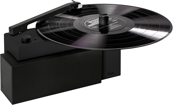 Duo Ayrılabilir Bluetooth Hoparlörlü Şarjlı ve Taşınabilir Akıllı Pikap Plakçalar, Siyah