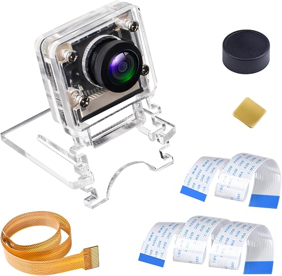 Smraza Camera Module 5 Megapixels 1080p OV5647 Sensor, Adjustable Focus Wide Angle Fish-Eye Lens Webcam Compatible with Raspberry Pi 4 Model B, Pi 3 B+, 3 B, 2 B, Zero
