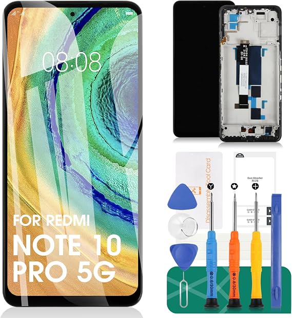 INCELL for Xiaomi Redmi Note 10 Pro 5G/Poco X3 GT Screen Replacement for Xiaomi Poco X3 GT LCD Digitizer for 21061110AG M2101K6G Diaplay Touch Screen Assembly Repair Parts with Frame(No Fingerprint)