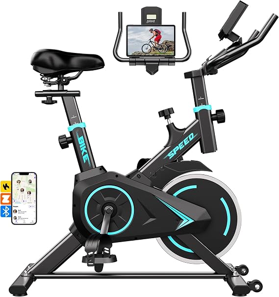TENBOOM Exercise Bike for Home Gym, Silent 0-100% Level Resistance