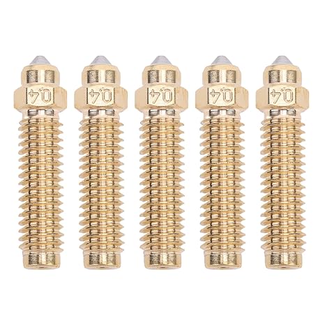 5Pcs Bimetallic Nozzles Set Fit for Elegoo Carbon 3D Printer Brass Hardened Steel 0.4mm High Temp Wear Proof