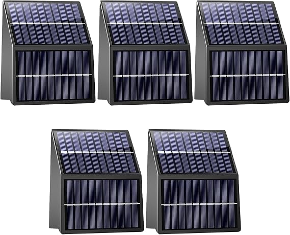 artcool Solar Fence Lights Outdoor with Dual Panels Fence Light Solar Powered Weatherproof LED Solar Lights Outdoor for Yard,Patio,Wall,Steps-Stable Charging for All Seasons (5 Pack)