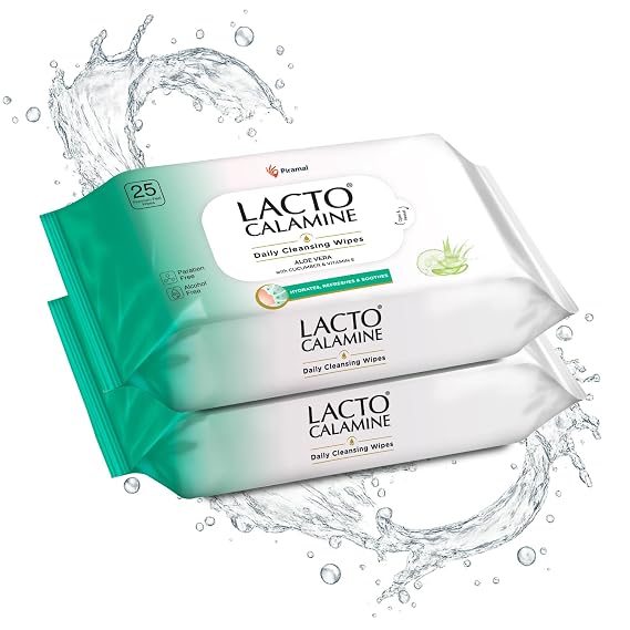 mine Daily Cleansing Face Wipes with Aloe Vera, Cucumber and Vitamin E, White, Pack of 2, 50 Count